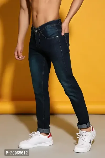 Stylish Blue Denim Mid-Rise Jeans For Men-thumb4