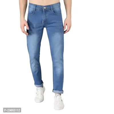 Stylish Blue Denim Mid-Rise Jeans For Men-thumb0