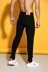 Stylish Black Denim Mid-Rise Jeans For Men-thumb1