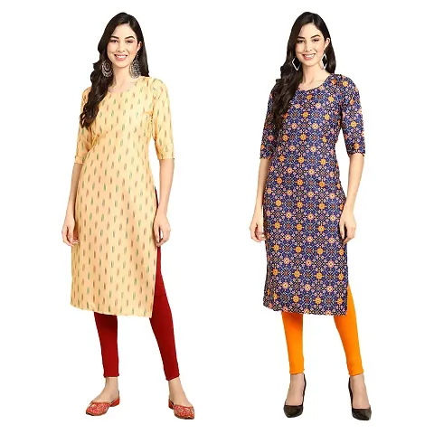 Stylish Crepe Printed Kurti - Pack of 2