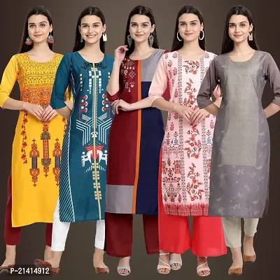 Fancy Crepe Kurtis For Women Pack Of 5-thumb0