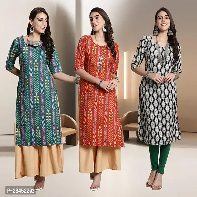 Fancy Rayon Kurtis For Women Pack Of 3