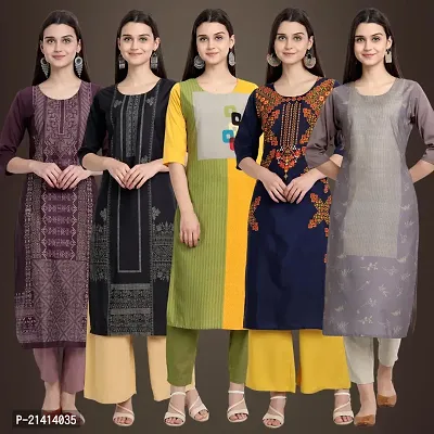 Fancy Crepe Kurtis For Women Pack Of 5-thumb0