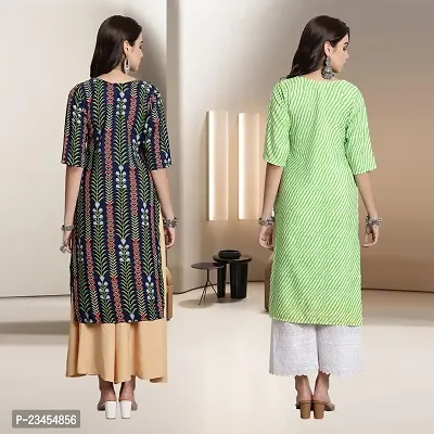 Fancy Rayon Kurtis For Women Pack Of 2-thumb2