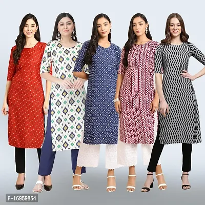 Women Stylish Crepe Printed Staright Kurta-thumb0