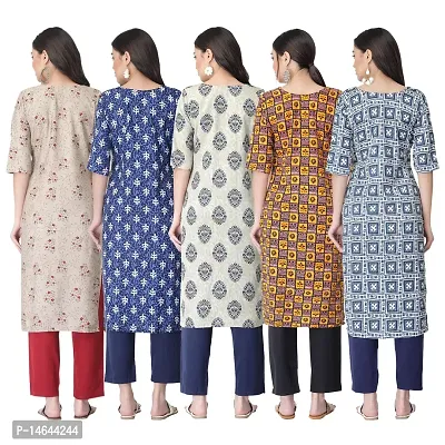 New Crepe Printed Kurtis Combo For Women Pack Of 5-thumb2