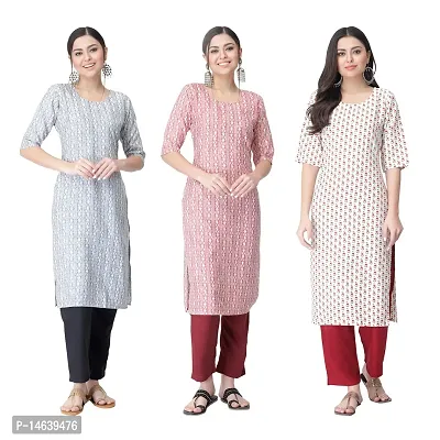 New Crepe Combo Printed Kurtis For Women Pack Of 3