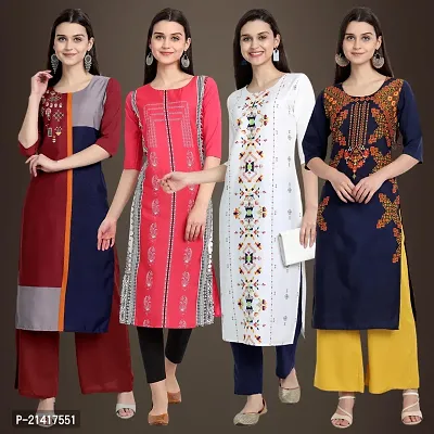 Fancy Crepe Kurtis for Women Pack Of 4-thumb0