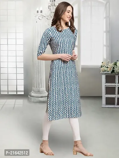 Stylish Blue Crepe Stitched Kurta For Women-thumb4