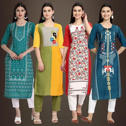 Stylish Fancy Crepe Kurtis Pack Of 4