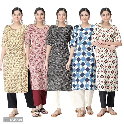 New Crepe Printed Kurtis Combo For Women Pack Of 5