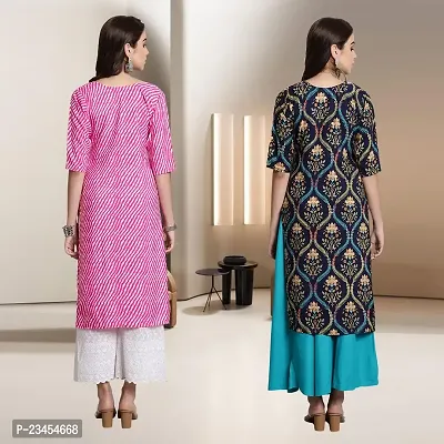 Fancy Rayon Kurtis For Women Pack Of 2-thumb2