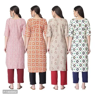 New Crepe Combo Printed Kurtis For Women Pack Of 4-thumb2