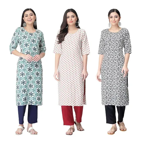 Classic Crepe Kurtis For Women Combo Pack Of 3