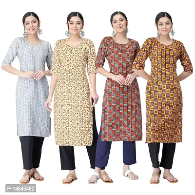 New Crepe Combo Printed Kurtis For Women Pack Of 4