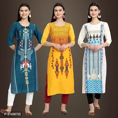 Fancy Crepe Kurtis for Women Pack Of 3-thumb0