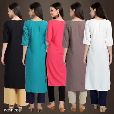 Fancy Crepe Kurtis For Women Pack Of 5-thumb2