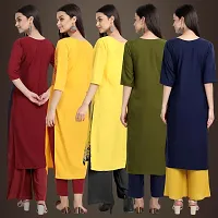 Fancy Crepe Kurtis For Women Pack Of 5-thumb1