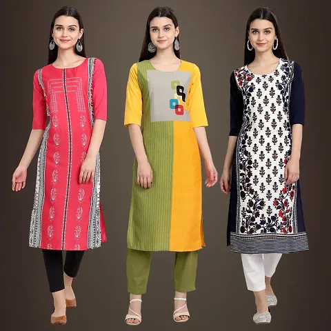 Fancy Crepe Kurtis for Women Pack Of 3