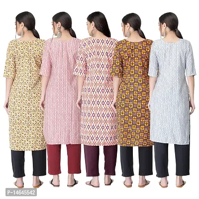 New Crepe Printed Kurtis Combo For Women Pack Of 5-thumb2