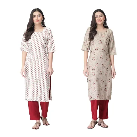 Stylish Crepe Kurta For Women- Combo Of 2