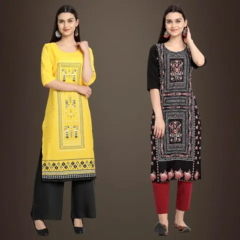 Stylish Fancy Crepe Kurtis Pack Of 2