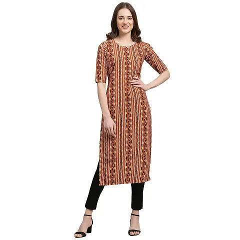 Crepe Printed Straight Kurta