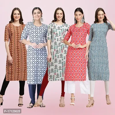 Women Stylish Crepe Printed Straight Kurta-thumb0