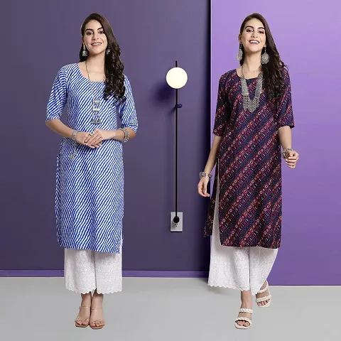 Fancy Rayon Kurtis For Women Pack Of 2