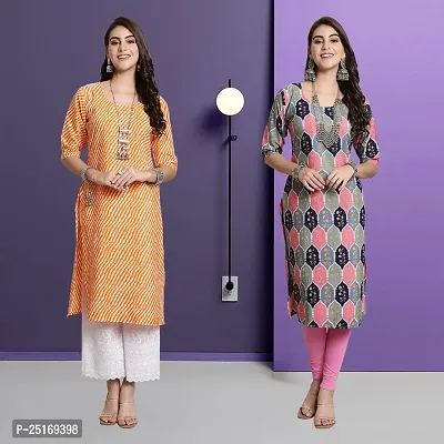 Fancy Crepe Kurtas For Women Pack Of 2-thumb0