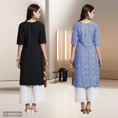 Fancy Rayon Kurtis For Women Pack Of 2-thumb2