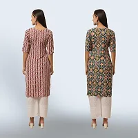 Women Stylish Crepe Ethnic Motif Casual Straight Kurta-thumb1