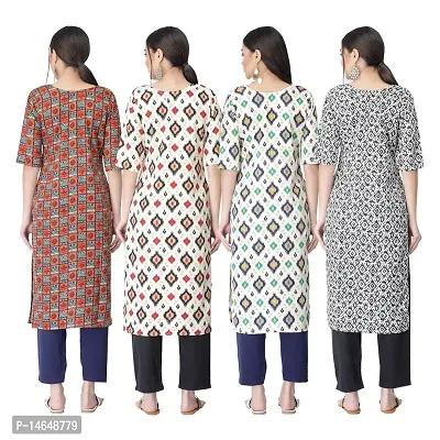 New Crepe Combo Printed Kurtis For Women Pack Of 4-thumb2