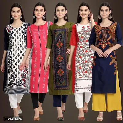 Fancy Crepe Kurtis For Women Pack Of 5-thumb0