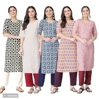 New Crepe Printed Kurtis Combo For Women Pack Of 5