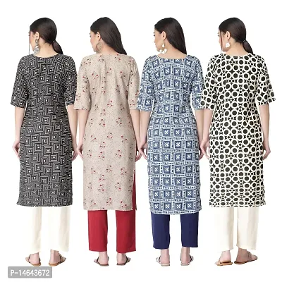 New Crepe Combo Printed Kurtis For Women Pack Of 4-thumb2