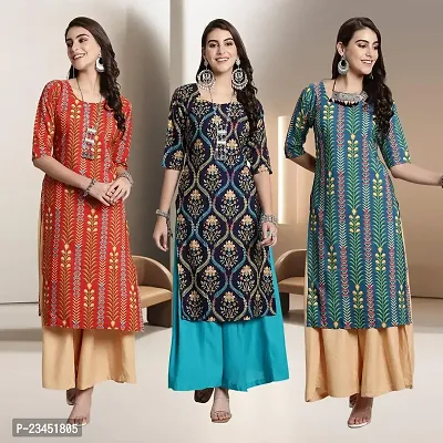 Fancy Rayon Kurtis For Women Pack Of 3