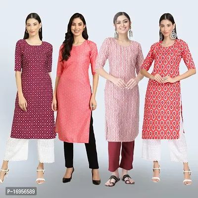 Women Stylish Crepe Straight Kurta