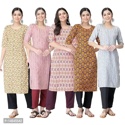 New Crepe Printed Kurtis Combo For Women Pack Of 5