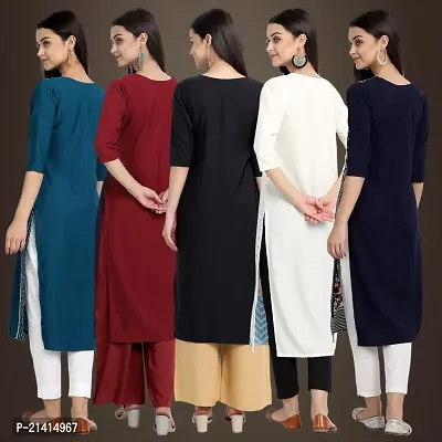 Fancy Crepe Kurtis For Women Pack Of 5-thumb2