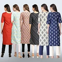 Women Stylish Crepe Printed Straight Kurta Combo-thumb1