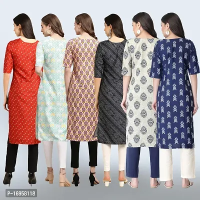 Women Stylish Crepe Printed Straight Kurta Combo-thumb2