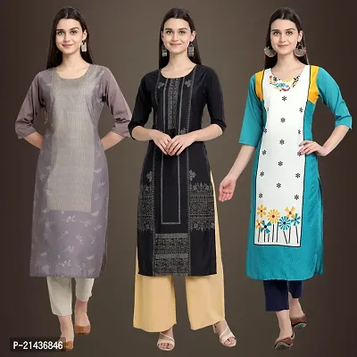 Fancy Crepe Kurtis for Women Pack Of 3-thumb0