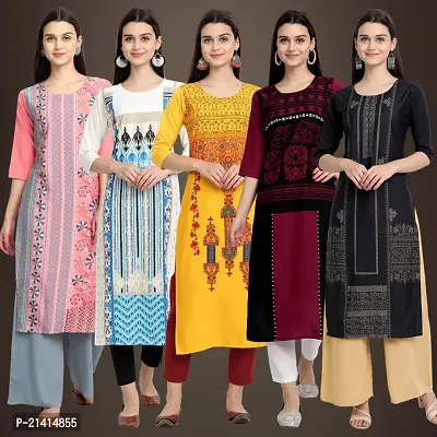 Fancy Crepe Kurtis For Women Pack Of 5-thumb0