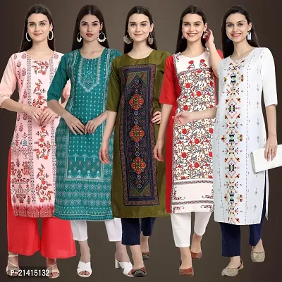 Fancy Crepe Kurtis For Women Pack Of 5