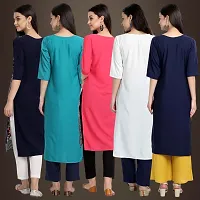 Fancy Crepe Kurtis For Women Pack Of 5-thumb1