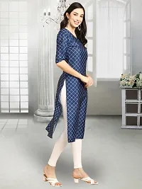 Stylish Navy Blue Crepe Stitched Kurta For Women-thumb2