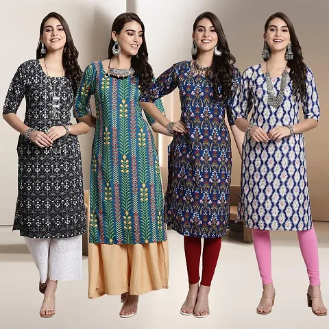 Fancy Crepe Kurtis for Women Pack Of 4