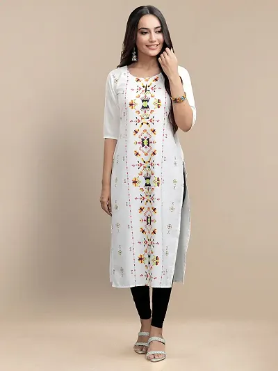 Stylish Crepe Straight Printed Kurta