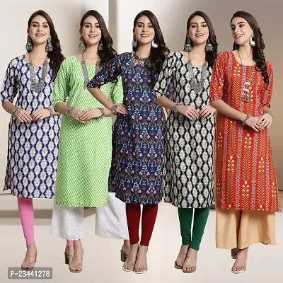 Fancy Crepe Kurtis For Women Pack Of 5-thumb0